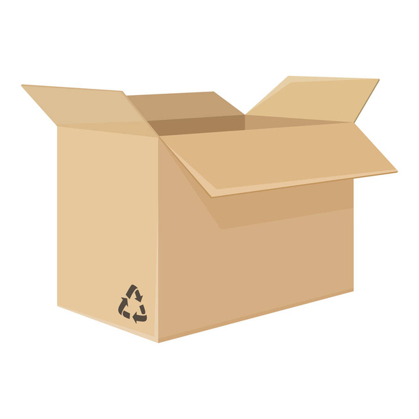 Ilustración plana simple vectorial de caja de cartón abierta
. - Vector, imagen