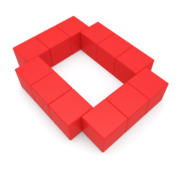 letter O cubic red - Φωτογραφία, εικόνα