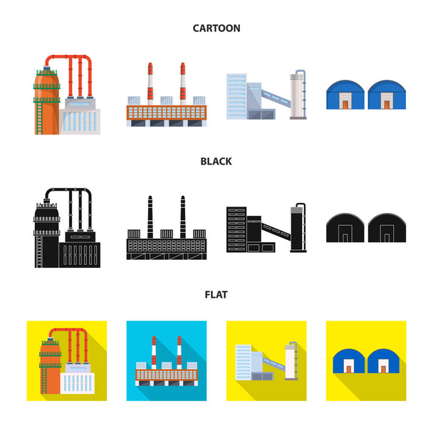 Векторна ілюстрація логотипу виробництва та структури. Набір виробничих і технологічних запасів Векторні ілюстрації
. - Вектор, зображення