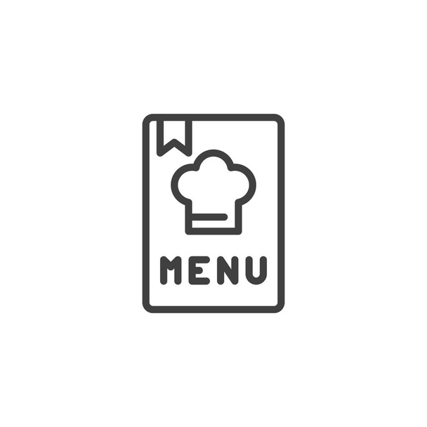 Chef menu book line icon - Вектор, зображення