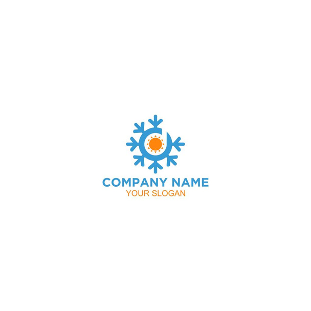 D Heating and Air Conditioner Logo Design Vector - Vector, Image