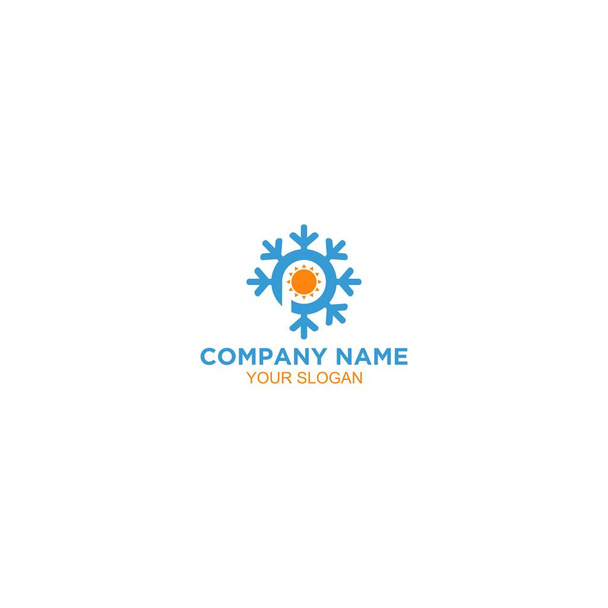 P Heating and Air Conditioner Logo Design Vector - Vector, Image