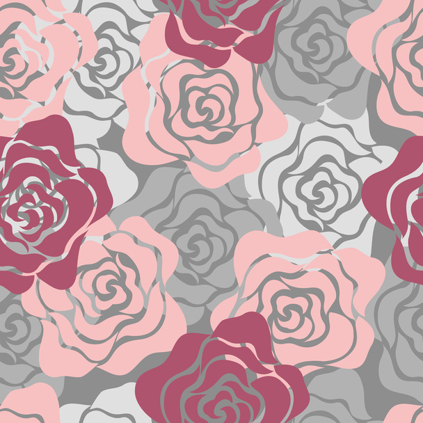Roses Seamless Pattern - Διάνυσμα, εικόνα