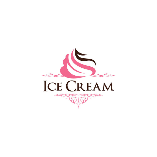 Jäätelö logo, jäädytetty jogurtti vektori kuvitus, cupcake kuvake suunnittelu
. - Vektori, kuva
