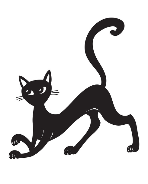 あなたのデザインのための黒猫シルエット - ベクター画像