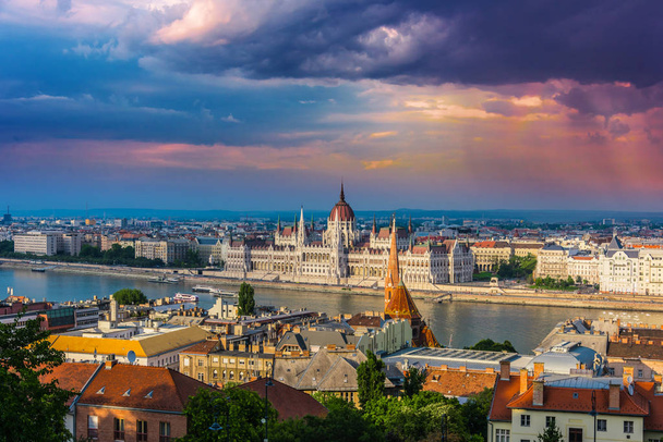 Panoramic view of Budapest. - Fotoğraf, Görsel