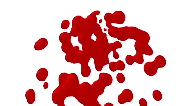 stříkance z červeného inkoustu nebo krevní animace 3D vykreslení - Záběry, video