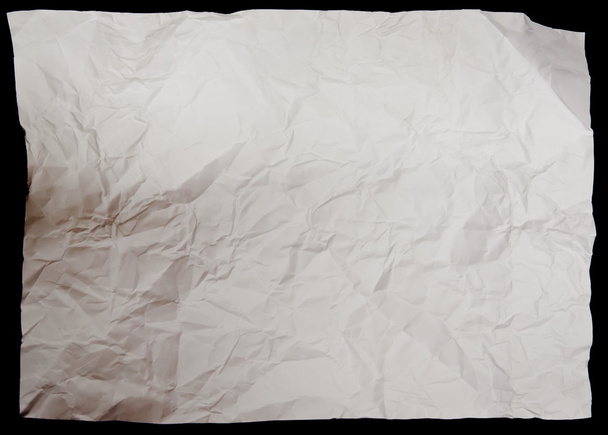 Papier froissé blanc sur fond noir
 - Photo, image