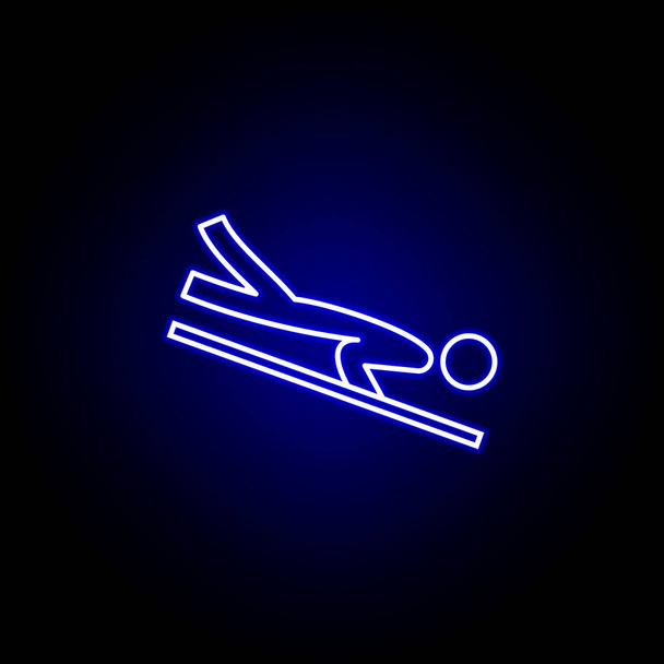 icona della linea dello scheletro in stile neon. Elemento di illustrazione degli sport invernali. Segni e simboli icona può essere utilizzato per il web, logo, app mobile, UI, UX
 - Vettoriali, immagini