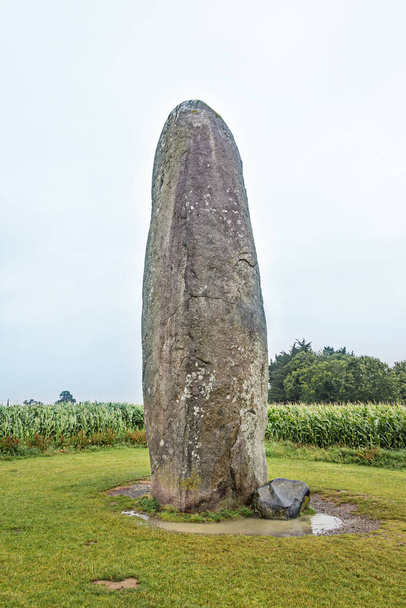 Найбільший Менгір ізольований в полі. Дол де Бретань. Бретань, Франція - Фото, зображення