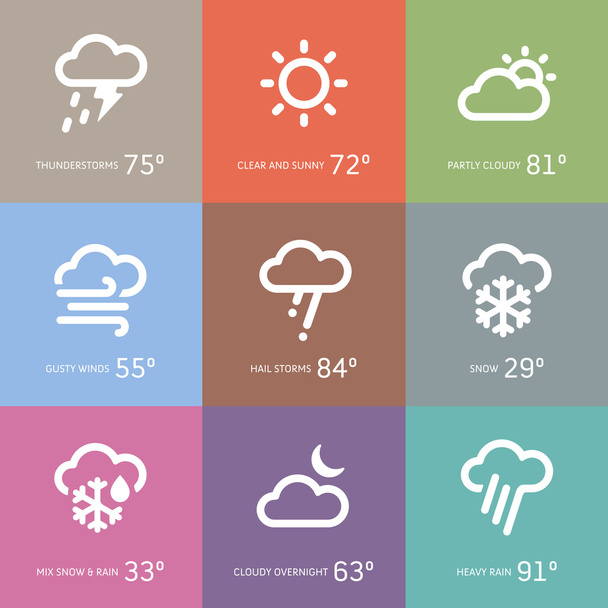 Weather icons - Vetor, Imagem