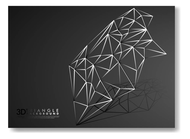 3D TRIANGLE LINE BACKGROUND . GRADIENT BLACK white - Vector, Image