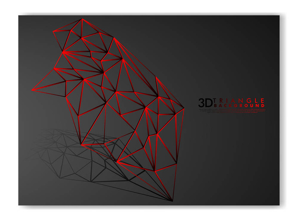 3D TRIANGLE LINE BACKGROUND . GRADIENT BLACK RED - Vector, Image