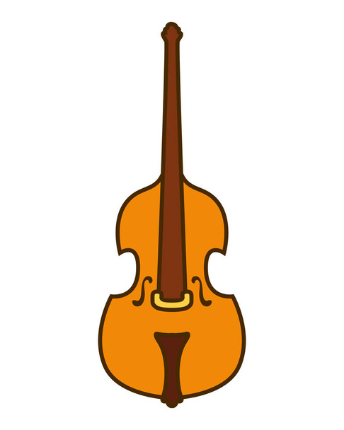 白い背景に楽器のフィドル - ベクター画像