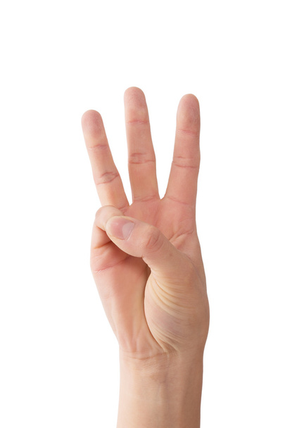 Hand showing three fingers - Photo, Image