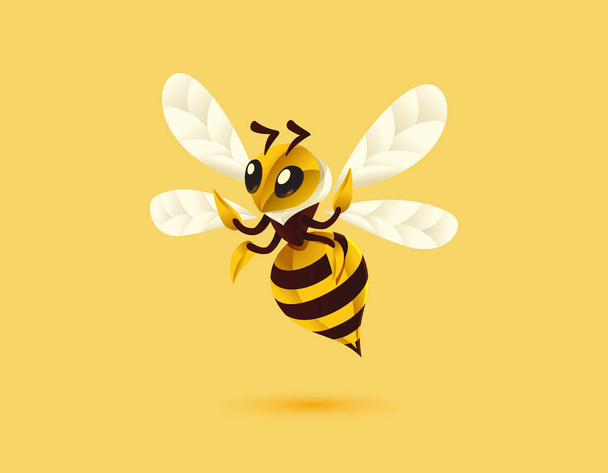 Bee mascotte karakter ontwerp - Vector, afbeelding