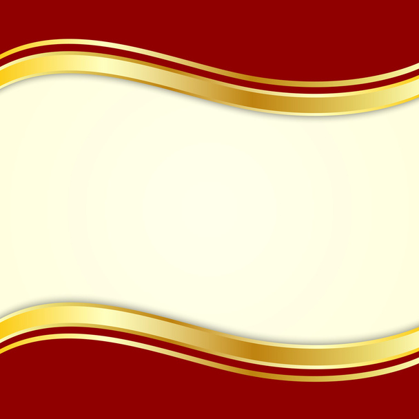 roter Hintergrund mit goldenem Band für Text - Vektor, Bild