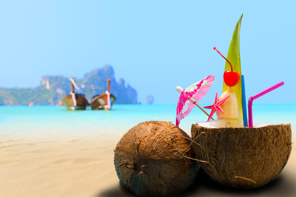 Coconut on the beach in Phi Phi island - Zdjęcie, obraz