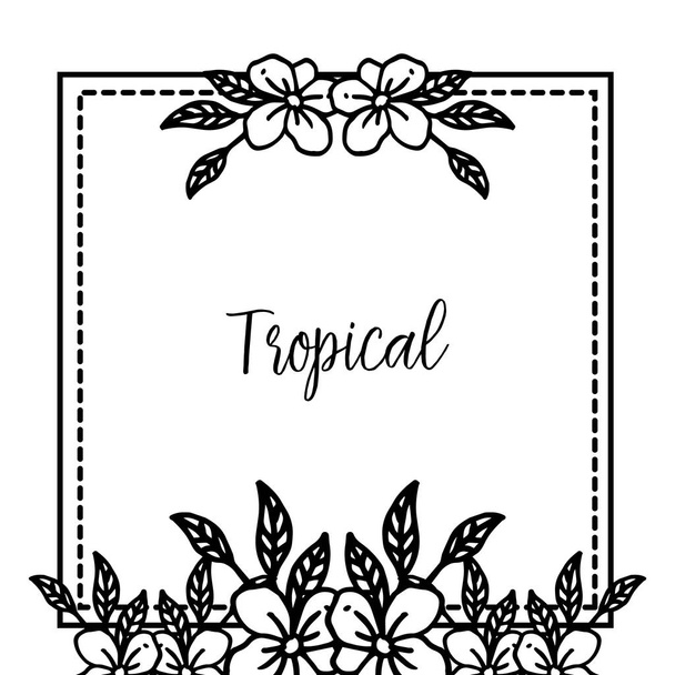 Marco de flores de primavera de diseño, para símbolo tropical, forma de tarjeta, pancartas, carteles. Vector
 - Vector, Imagen