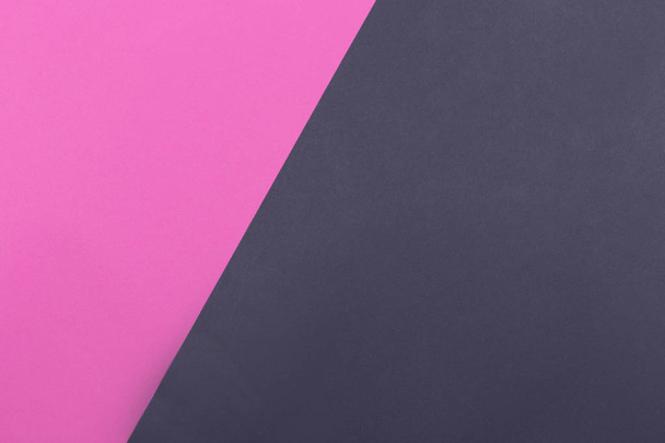 Paper pink, black empty background, geometrically located. Color blank for presentations, copy space. - Фото, изображение