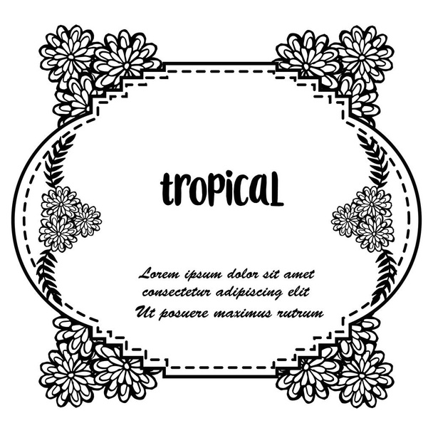Lindo marco de corona de primavera, aislado sobre un fondo blanco, para la tarjeta tropical patrón. Vector
 - Vector, Imagen