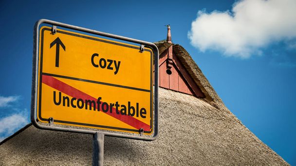 Street Sign to Cozy versus Uncomfortable - Photo, Image