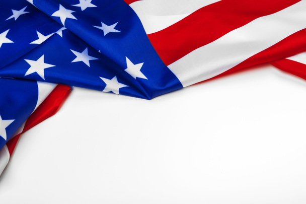 Az Amerikai Egyesült Államok zászlója fehér alapon elszigetelt - Fotó, kép