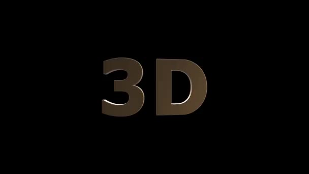 3D logh geïsoleerd op zwarte achtergrond met mooi reflectie-effect - Video