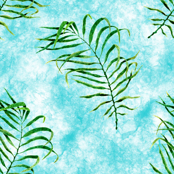 Tropical seamless pattern. Watercolor flapping pal - Fotoğraf, Görsel