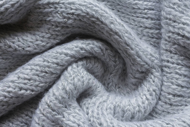 White and gray realistic knit texture  pattern.  background for banner, site, card, wallpaper. - Foto, afbeelding