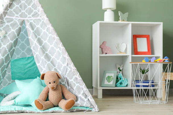 Interior of modern children's room with teepee - Photo, Image
