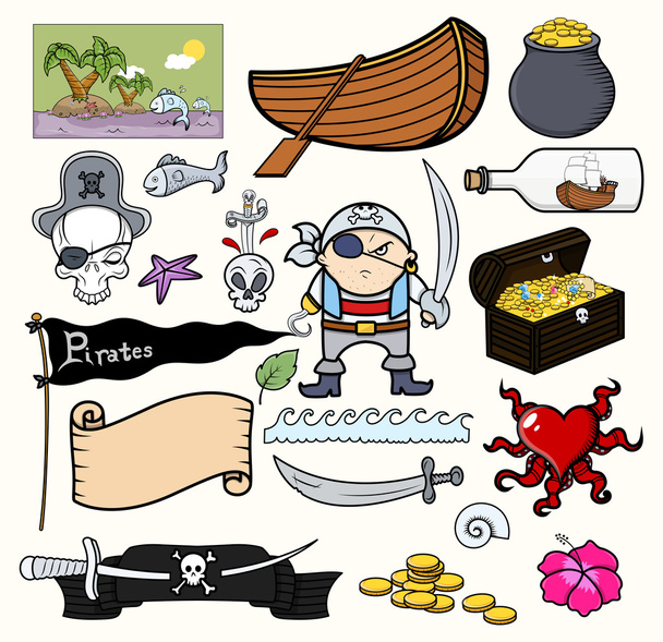 Pirate Cartoons Vector - Vector, Image