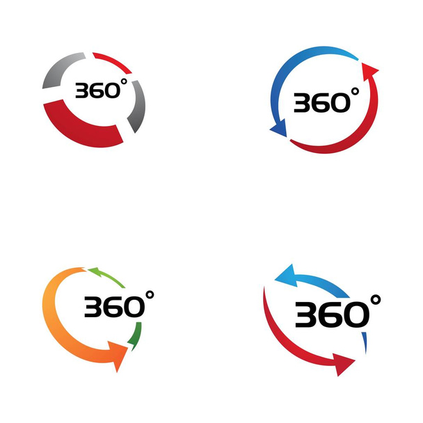 Widok 360 stopni związanych z ikon wektorowych - Wektor, obraz