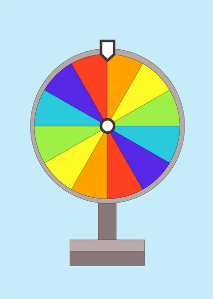 Illustration in the style of a flat design on the theme of the wheel of fortune - Vector, Image