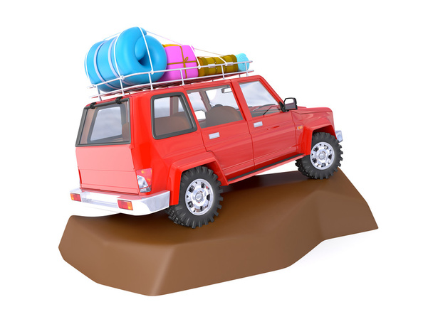 SUV adventure with rock - Фото, изображение
