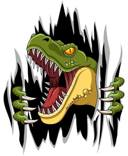 Cartoon t-Rex mascotte rippen illustratie vector - Vector, afbeelding
