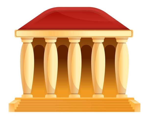 Bank épület rajzfilm ikon, vektoros illusztráció - Vektor, kép