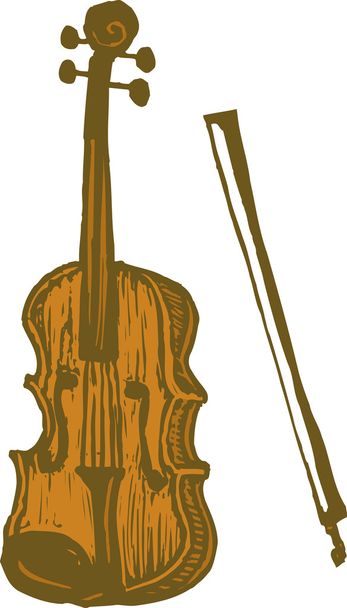 dřevoryt ilustrace housle - Vektor, obrázek