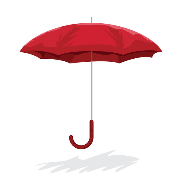 Красный зонтик в стиле мультфильма. Векторная иллюстрация
. - Вектор,изображение