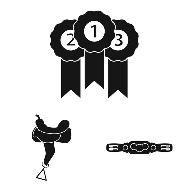 Vector illustration of sport and competition symbol. Set of sport and equestrian stock vector illustration. - Vektor, Bild