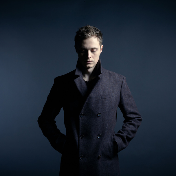 Portrait of handsome stylish man in coat - Fotografie, Obrázek