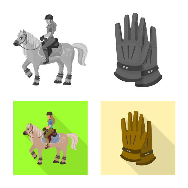 Isolated object of equipment and riding icon. Collection of equipment and competition stock symbol for web. - Вектор, зображення