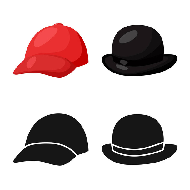 Isolated object of clothing and cap icon. Set of clothing and beret vector icon for stock. - Vecteur, image