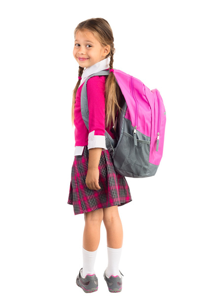 Little Girl In School Uniform - Фото, изображение