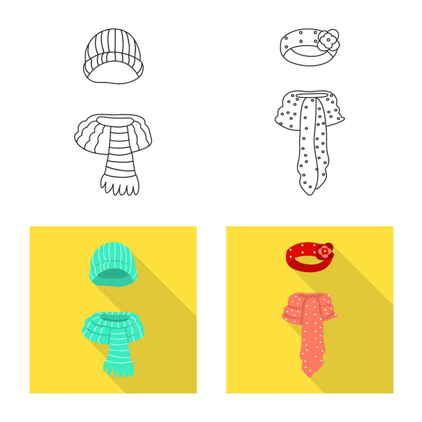 Isolated object of clothes and texture icon. Set of clothes and weather stock vector illustration. - Вектор, зображення