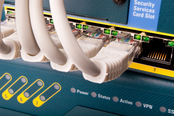 Network switch and patch cables - Photo, Image