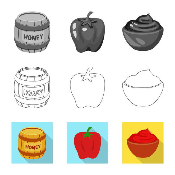 Isolated object of taste and product icon. Set of taste and cooking vector icon for stock. - Vektor, kép