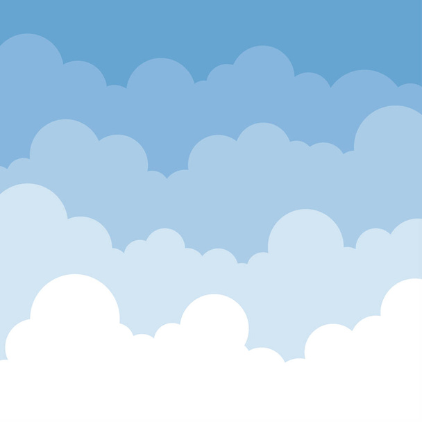 Bulut gökyüzü manzara vektör arka plan illustraition ayarlayın - Vektör, Görsel