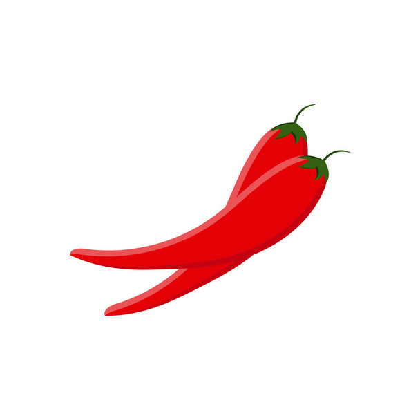 Червоний гарячий перець Чилі логотип ізольований білий фон, Векторні ілюстрації
  - Вектор, зображення