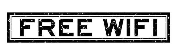гранжевий чорний безкоштовний Wi-Fi слово гумова печатка штамп на білому тлі
 - Вектор, зображення